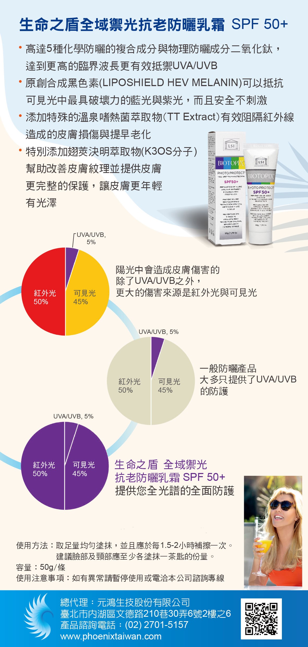 生命之盾 全域禦光抗老防曬乳霜 SPF 50+